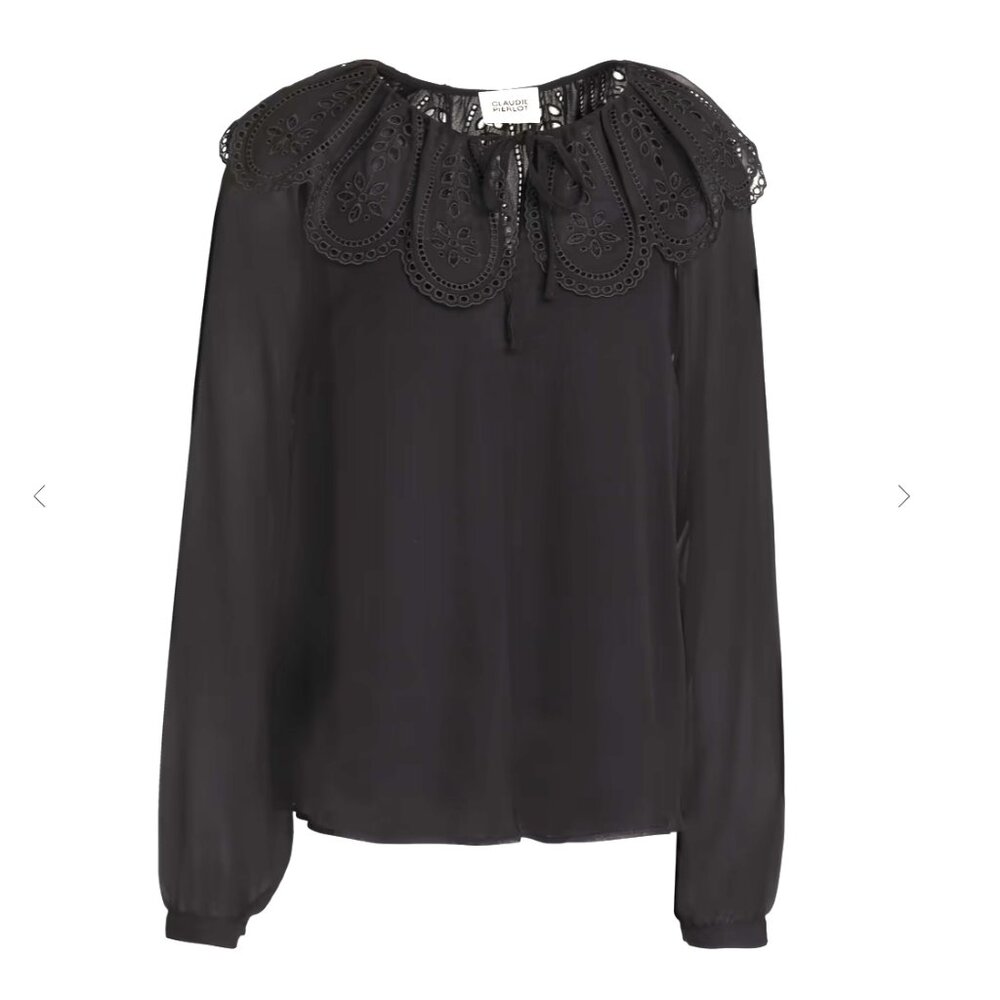 New Claudie Pierlot Broderie Anglaise Georgette Blouse – Size 36 /4